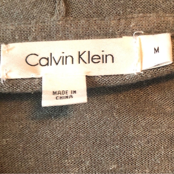 Calvin Klein Hooded Button Front Cardigan Sweater in Grey, Size M - Picture 5 of 8